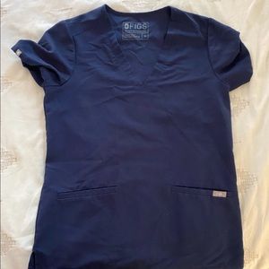 Figs Navy Blue Casma Top